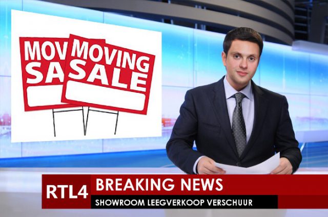 Showroom leegverkoop wegens verhuizing